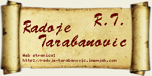 Radoje Tarabanović vizit kartica
